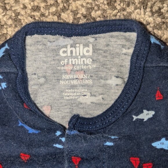 Carter's Child of Mine Shark romper, Newborn - Picture 3 of 3